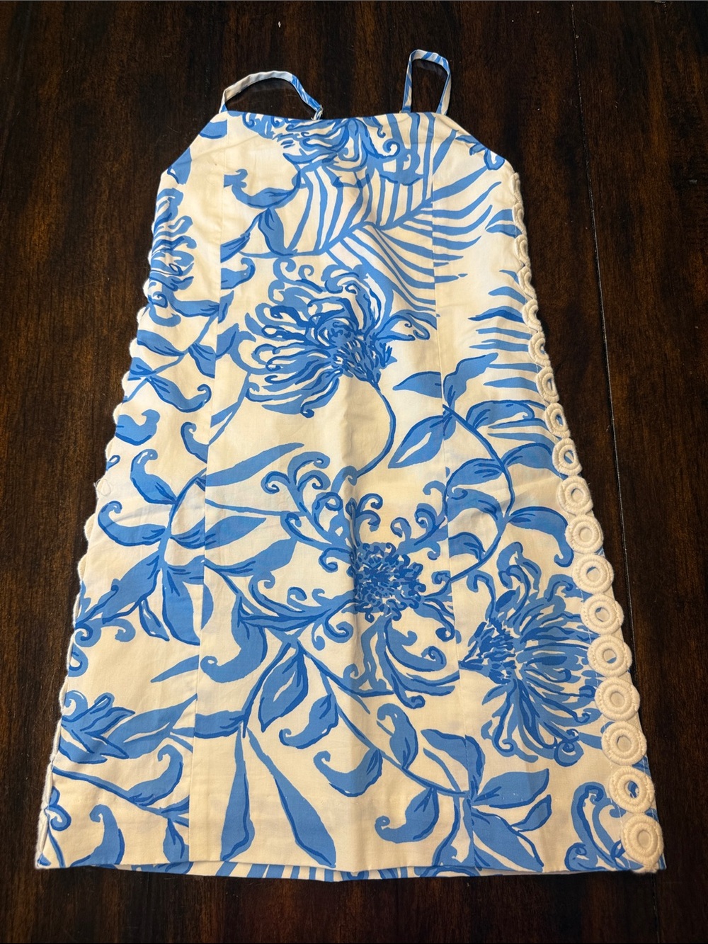 Lilly Pulitzer Blue and White Floral Shift Dress - Girls
